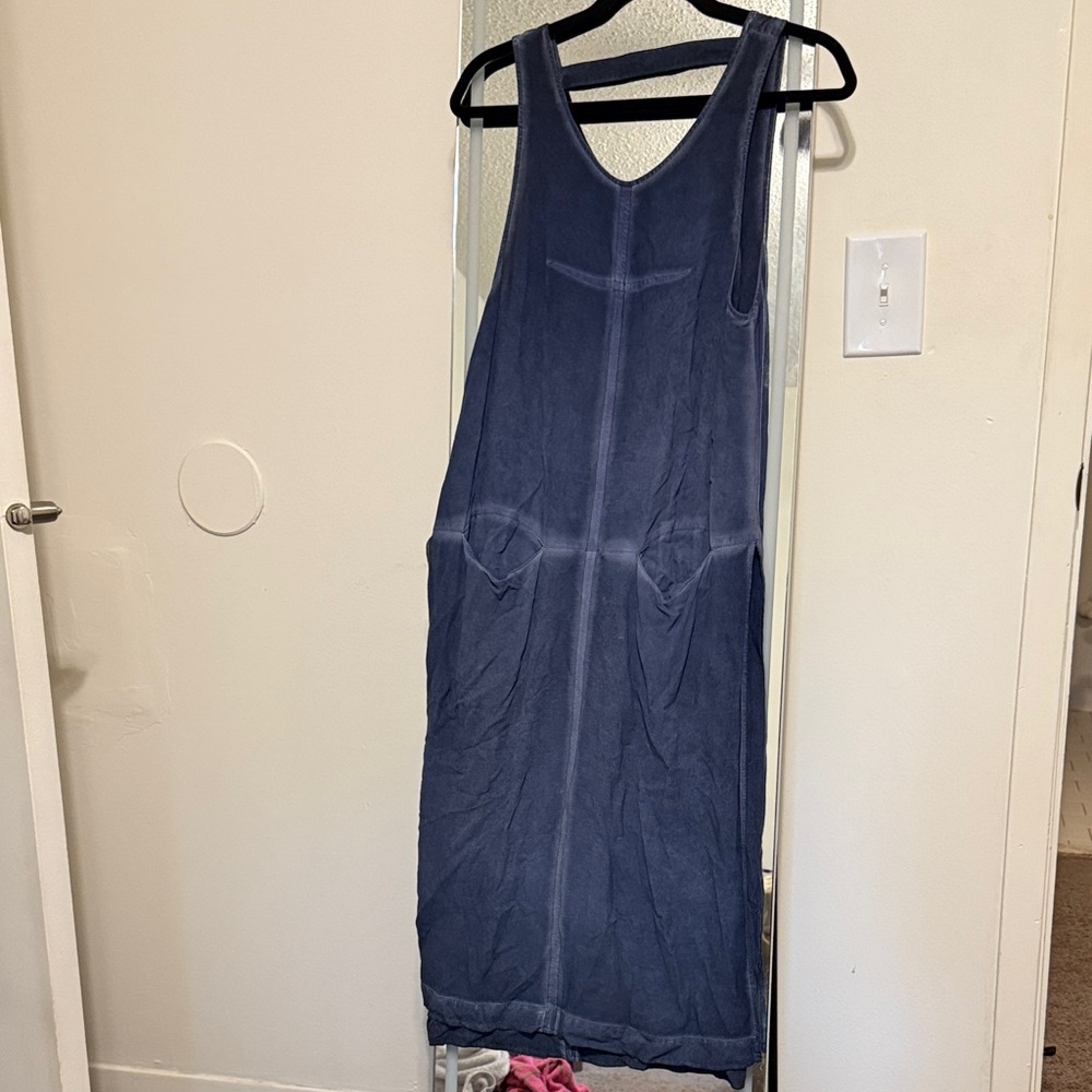Blue Sleeveless swim cover Dress
